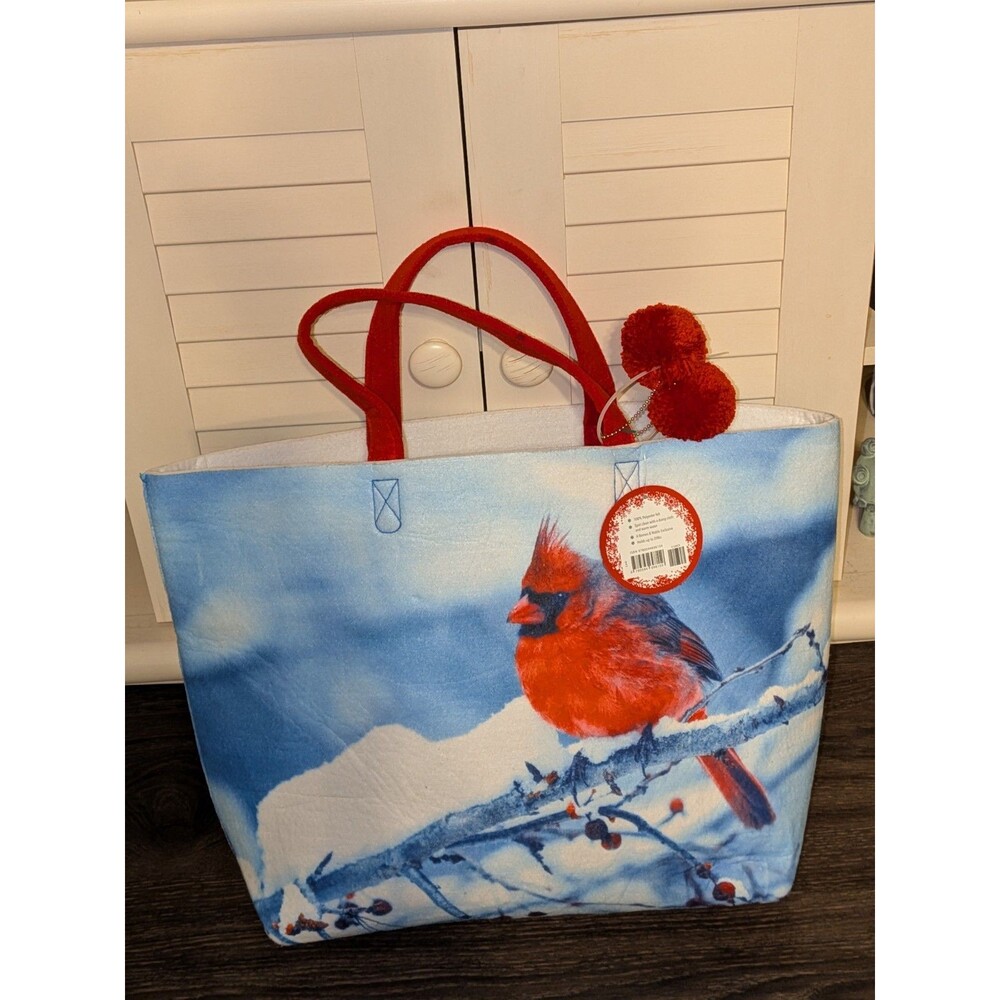 Punctuate Barnes & Noble Exclusive Cardinal and Snow Felt Tote